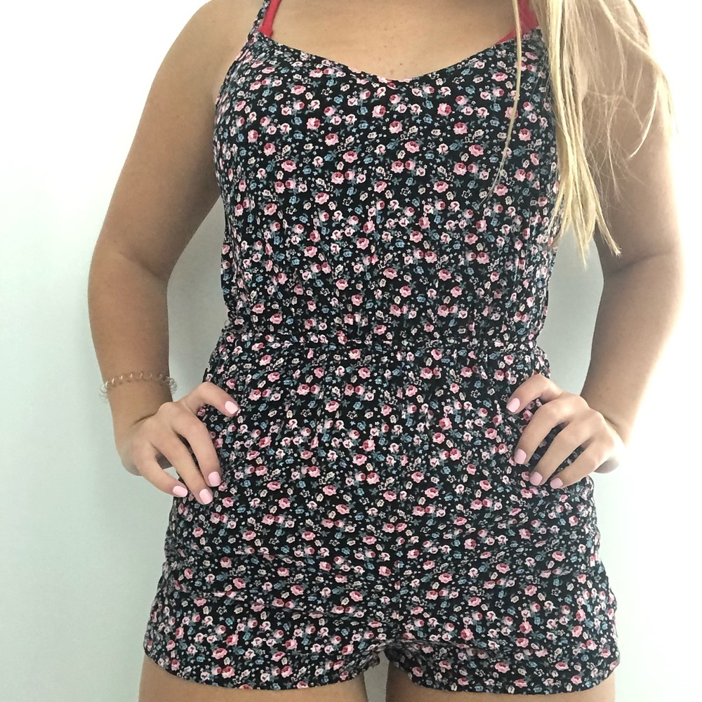 H&M romper criss cross back - floral print